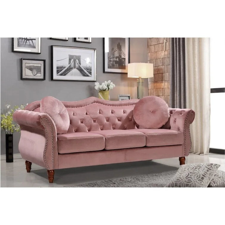 Ensemble de salon 2 pièces Chesterfield clouté Carbon Classic