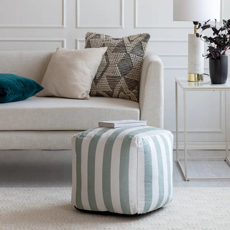 Jani Cape May Pouf carré d'intérieur/extérieur 18 x 18