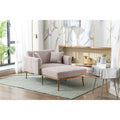 Fauteuil de canapé-lit de salon en tissu Teddy avec pieds or rose