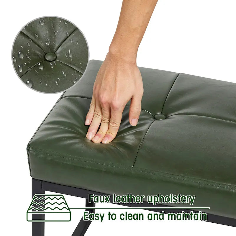 Glitzhome Ensemble fauteuil et ottoman en similicuir touffeté moderne