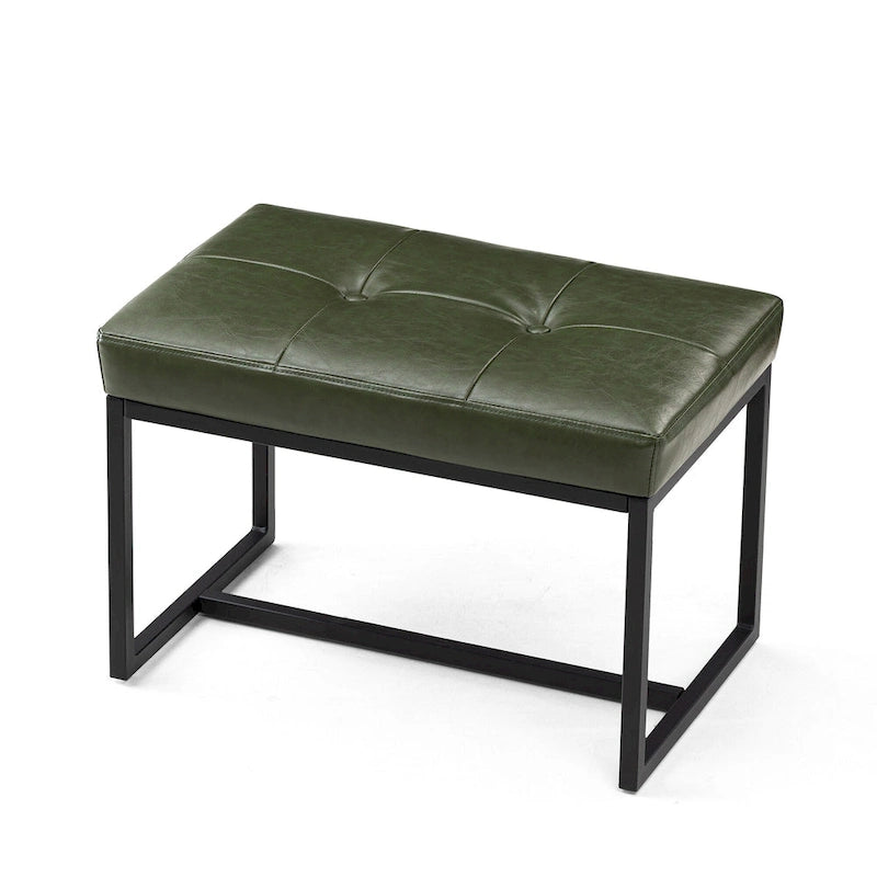 Glitzhome Ensemble fauteuil et ottoman en similicuir touffeté moderne