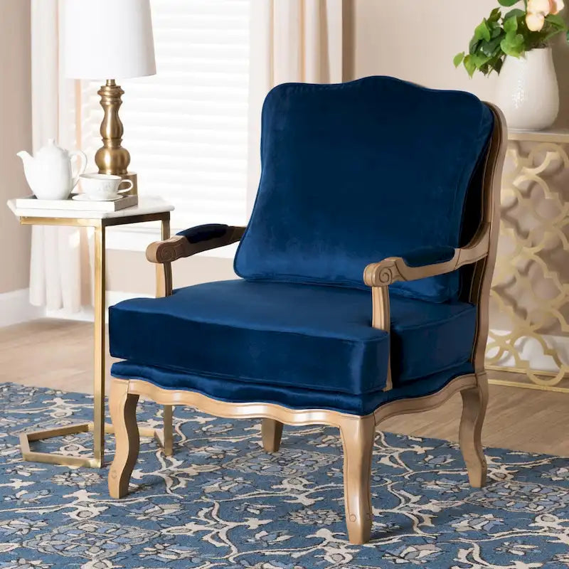 Fauteuil d'appoint traditionnel en bois Andre