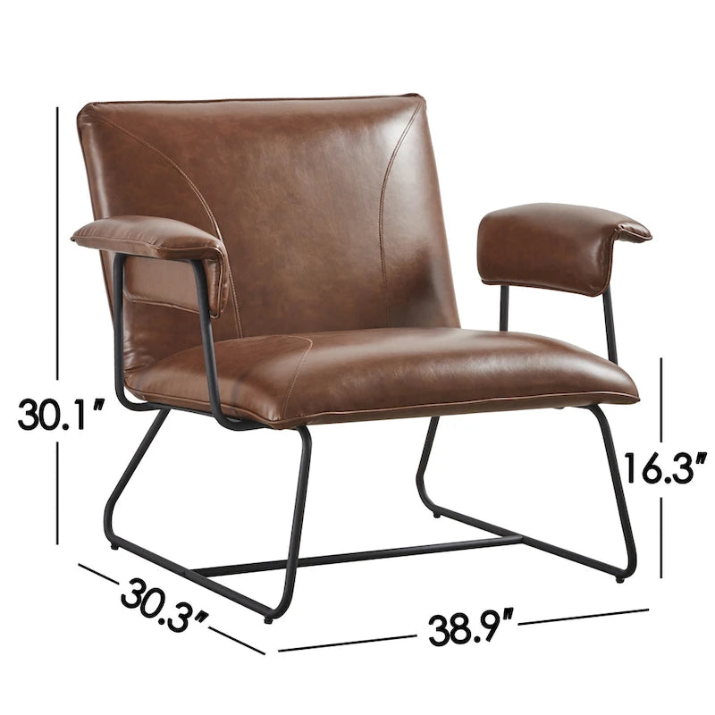 Fauteuil de salon en cuir reconstitué Corvus Deborah