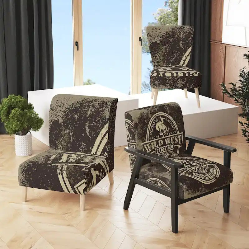 Designart Wild West Rodeo Upholstered Farmhouse Contemporary Accent Chair - Arm Chair