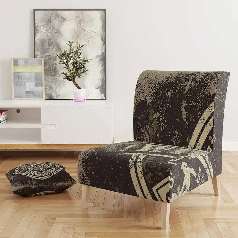 Chaise d'appoint contemporaine de style rustique tapissée Designart Wild West Rodeo - Fauteuil