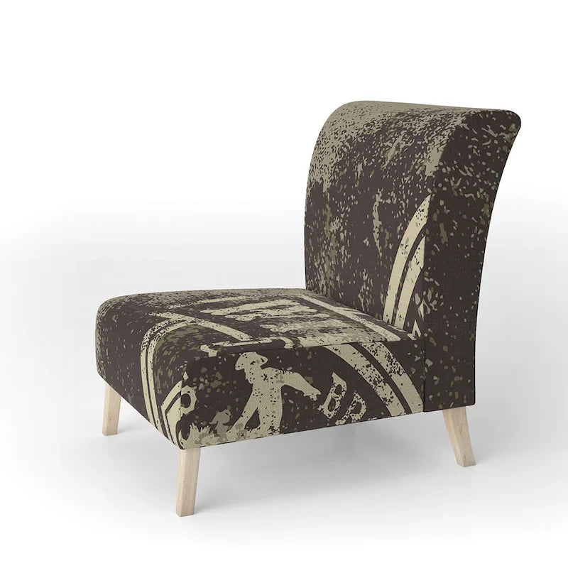 Chaise d'appoint contemporaine de style rustique tapissée Designart Wild West Rodeo - Fauteuil
