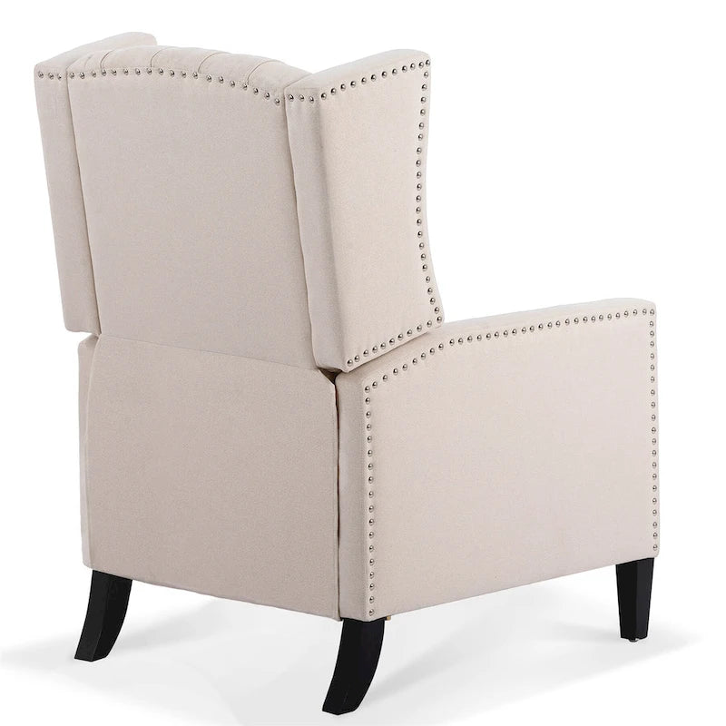 Fauteuil inclinable manuel rembourré de 27 pouces de large, fauteuil de salon avec pieds en bois