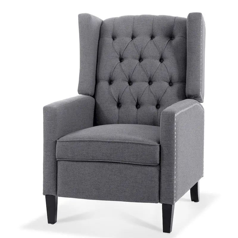 Fauteuil inclinable manuel rembourré de 27 pouces de large, fauteuil de salon avec pieds en bois