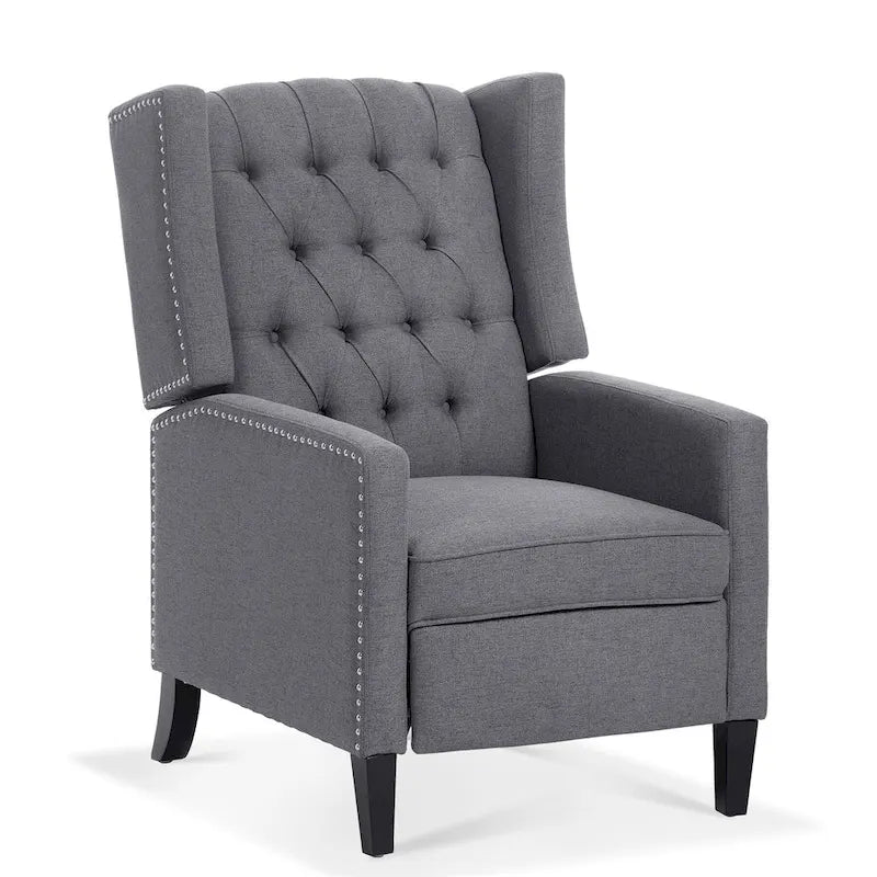 Fauteuil inclinable manuel rembourré de 27 pouces de large, fauteuil de salon avec pieds en bois