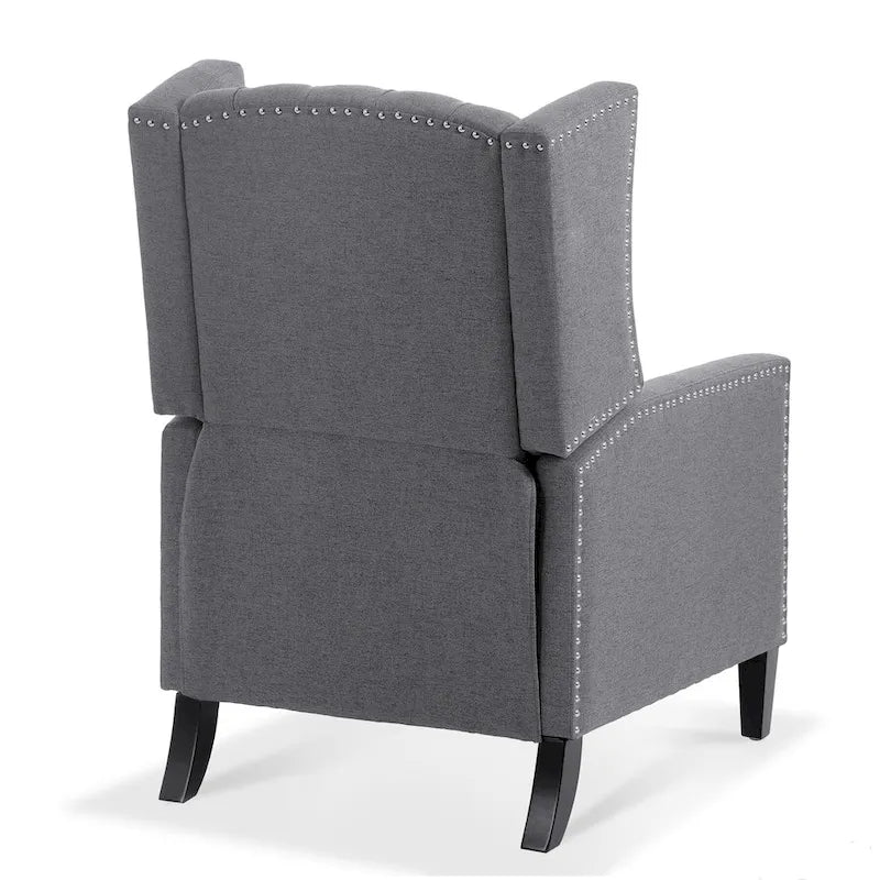 Fauteuil inclinable manuel rembourré de 27 pouces de large, fauteuil de salon avec pieds en bois