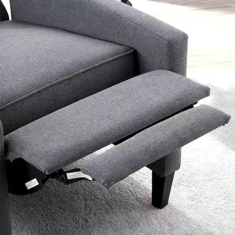 Fauteuil inclinable manuel rembourré de 27 pouces de large, fauteuil de salon avec pieds en bois