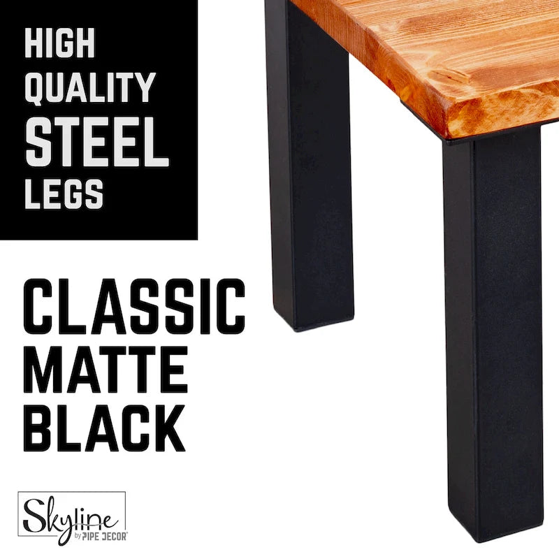 PIPE DECOR Pieds de Table de Salon Modernes en Acier Noir Mat - Lot de 4