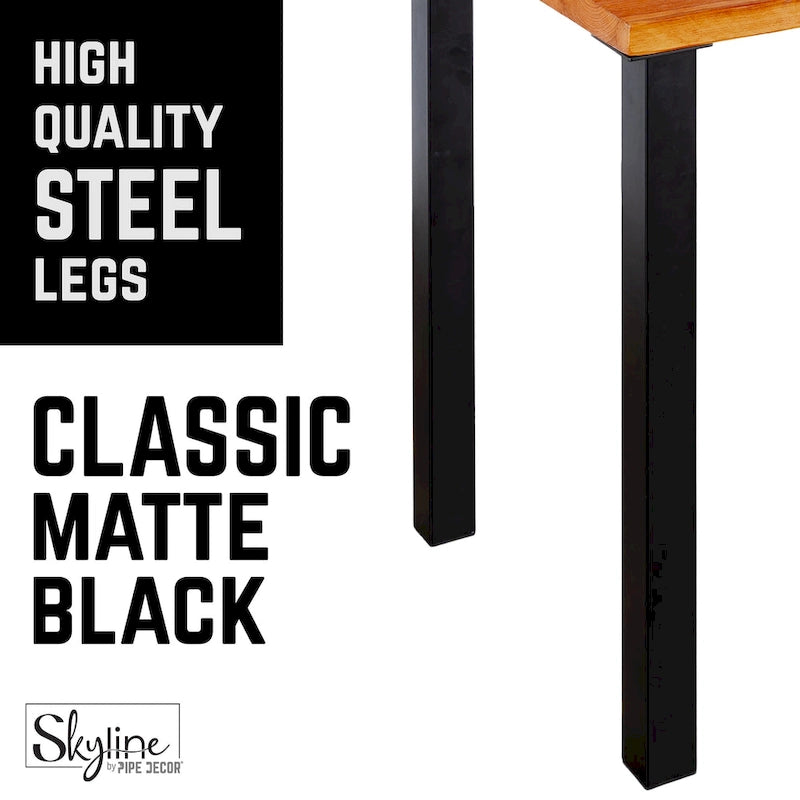 PIPE DECOR Pieds de Table de Salon Modernes en Acier Noir Mat - Lot de 4