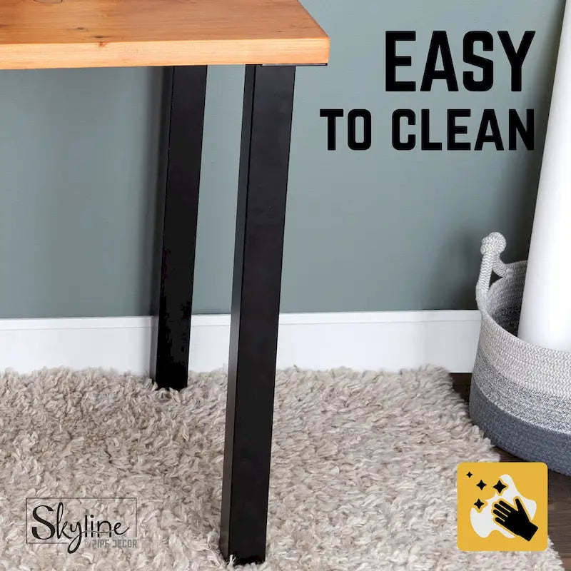 PIPE DECOR Pieds de Table de Salon Modernes en Acier Noir Mat - Lot de 4