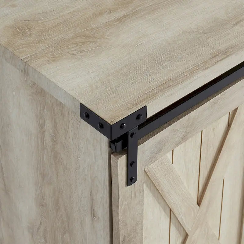 Meuble TV 54 pouces pour téléviseurs jusqu'à 60 pouces avec portes coulissantes style ferme
