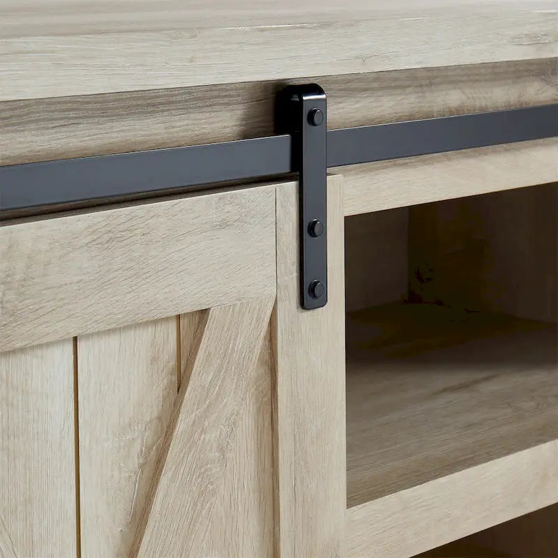 Meuble TV 54 pouces pour téléviseurs jusqu'à 60 pouces avec portes coulissantes style ferme