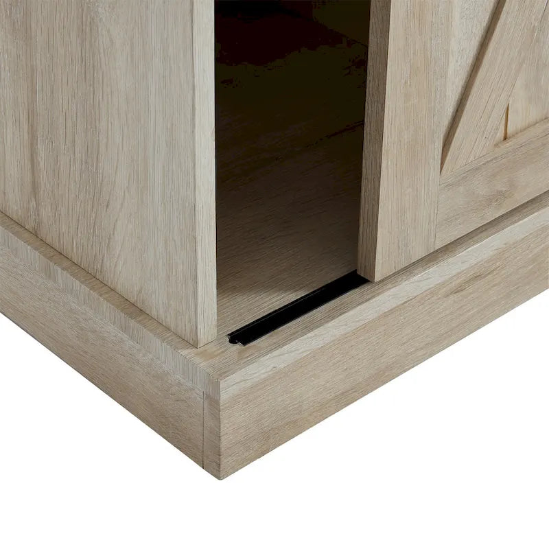Meuble TV 54 pouces pour téléviseurs jusqu'à 60 pouces avec portes coulissantes style ferme