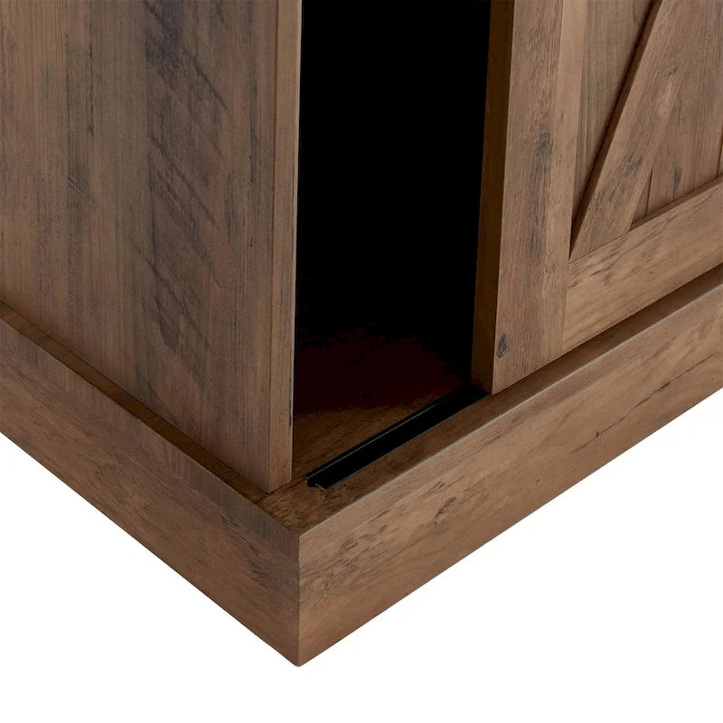 Meuble TV 54 pouces pour téléviseurs jusqu'à 60 pouces avec portes coulissantes style ferme