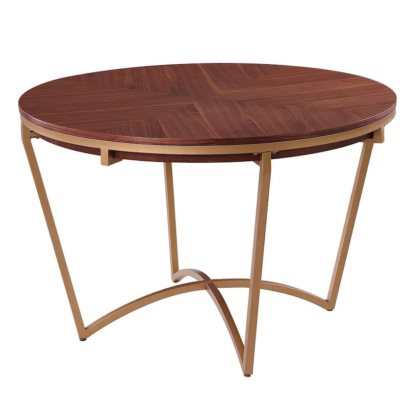 Ensemble de salle à manger moderne Morden Fort 5 pièces avec table à manger ronde classique et chaises de salle à manger en velours