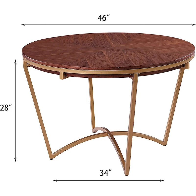 Ensemble de salle à manger moderne Morden Fort 5 pièces avec table à manger ronde classique et chaises de salle à manger en velours