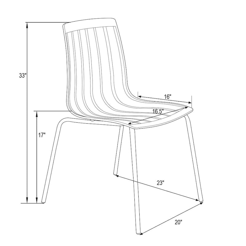 Chaise de salle à manger Ralph en acrylique (lot de 2) avec pieds en métal chromé, chaise d'appoint moderne transparente pour salle à manger et cuisine