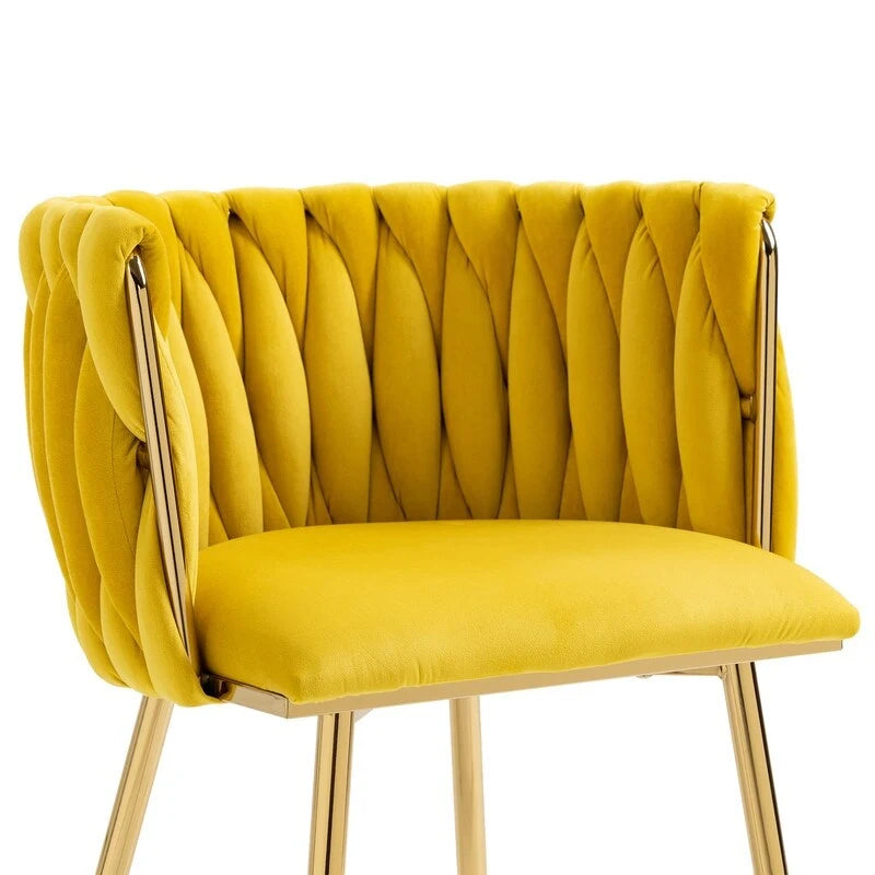 SEYNAR Chaises de salle à manger modernes en velours, style glamour, lot de 2, avec piètement en métal doré