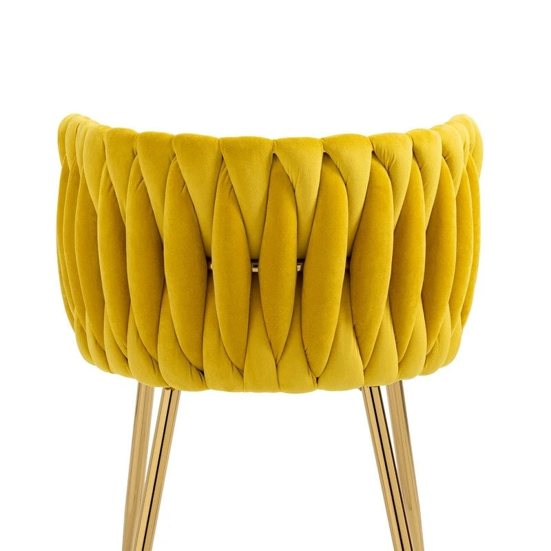 SEYNAR Chaises de salle à manger modernes en velours, style glamour, lot de 2, avec piètement en métal doré