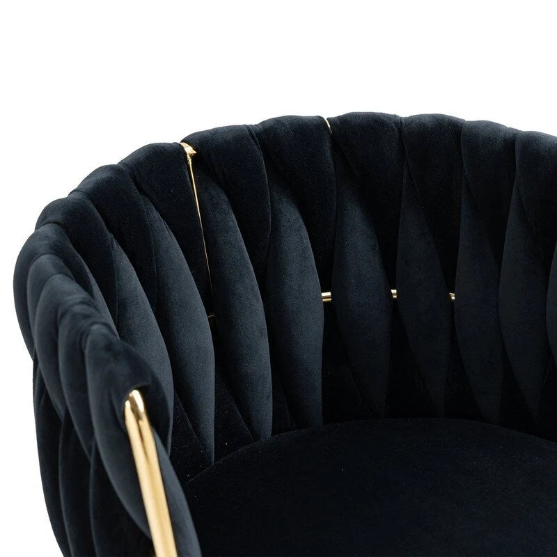 SEYNAR Chaises de salle à manger modernes en velours, style glamour, lot de 2, avec piètement en métal doré