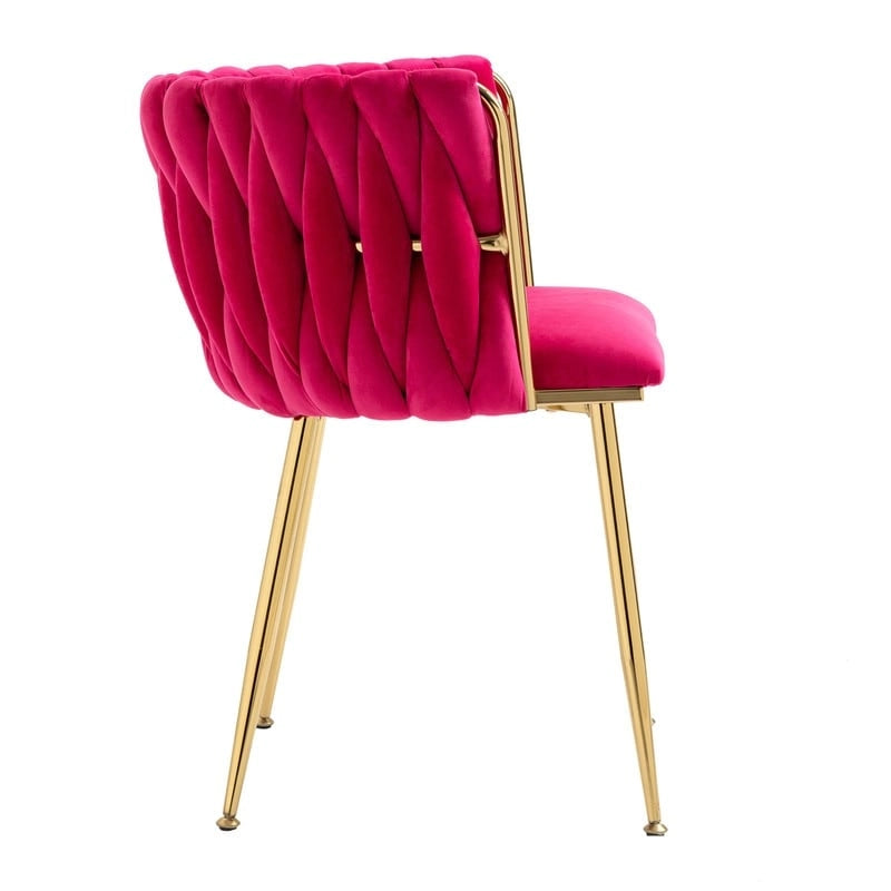 SEYNAR Chaises de salle à manger modernes en velours, style glamour, lot de 2, avec piètement en métal doré