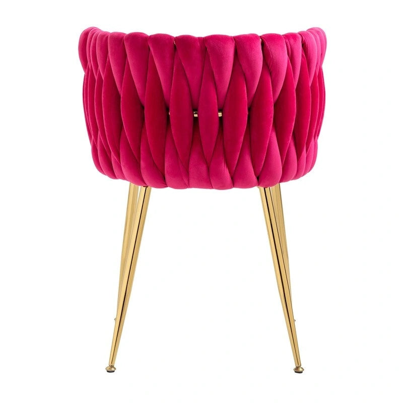 SEYNAR Chaises de salle à manger modernes en velours, style glamour, lot de 2, avec piètement en métal doré