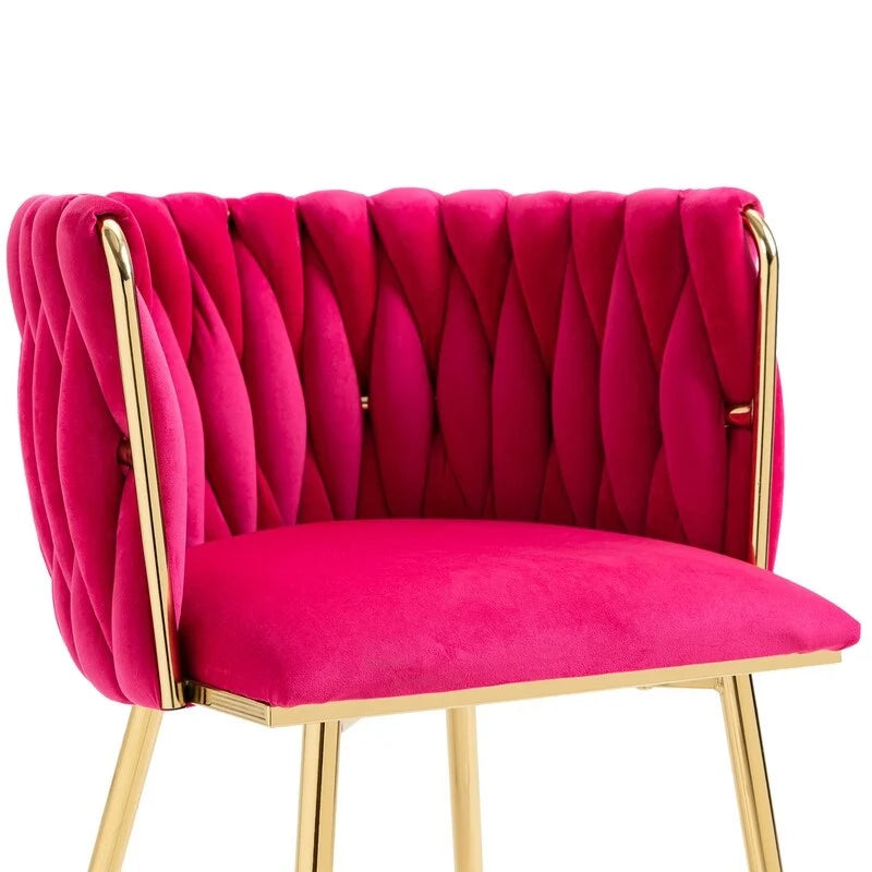 SEYNAR Chaises de salle à manger modernes en velours, style glamour, lot de 2, avec piètement en métal doré