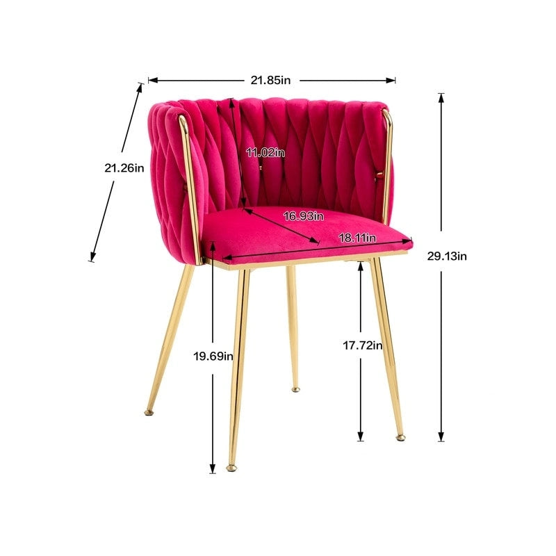SEYNAR Chaises de salle à manger modernes en velours, style glamour, lot de 2, avec piètement en métal doré