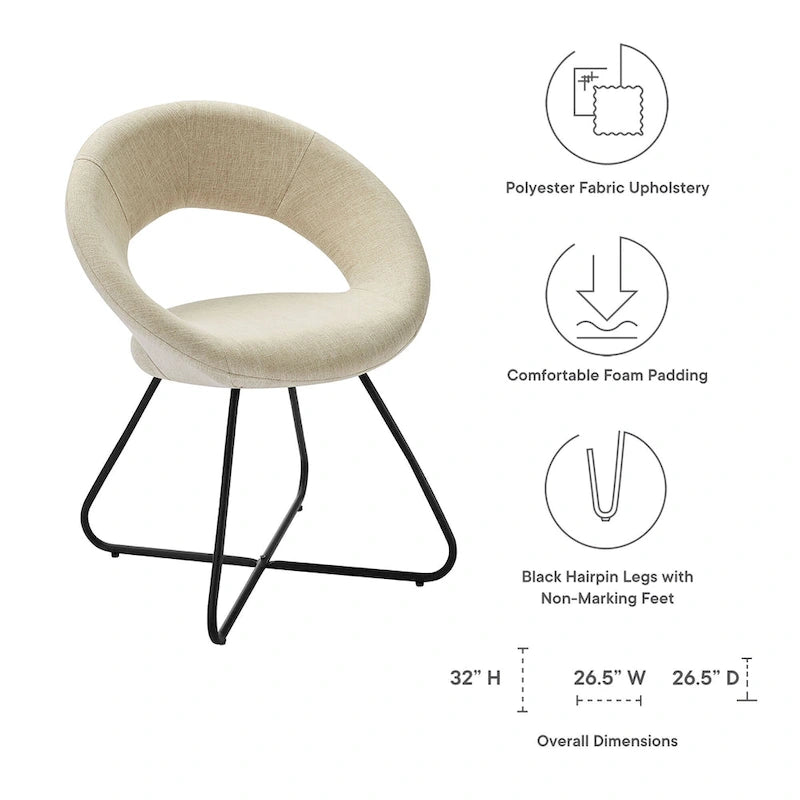 Lot de 2 chaises de salle à manger Nouvelle en tissu rembourré
