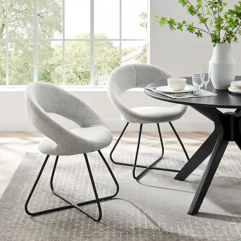 Lot de 2 chaises de salle à manger Nouvelle en tissu rembourré