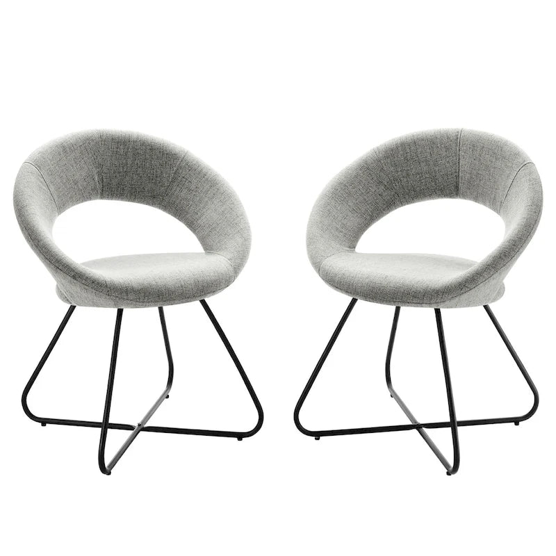 Lot de 2 chaises de salle à manger Nouvelle en tissu rembourré