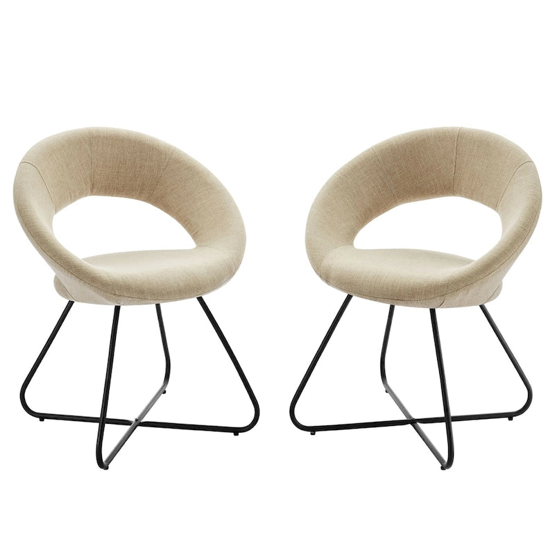 Lot de 2 chaises de salle à manger Nouvelle en tissu rembourré
