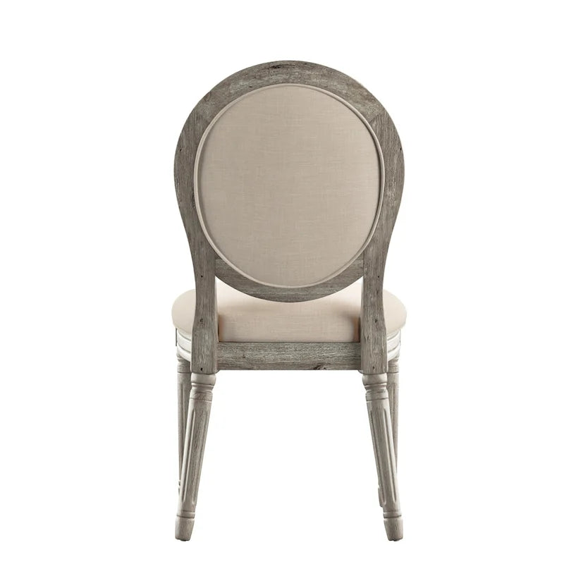Chaises de salle à manger rondes en lin et bois Deana (lot de 2) par iNSPIRE Q Artisan