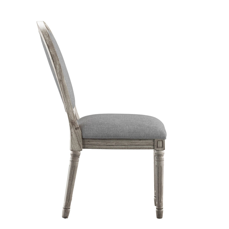 Chaises de salle à manger rondes en lin et bois Deana (lot de 2) par iNSPIRE Q Artisan