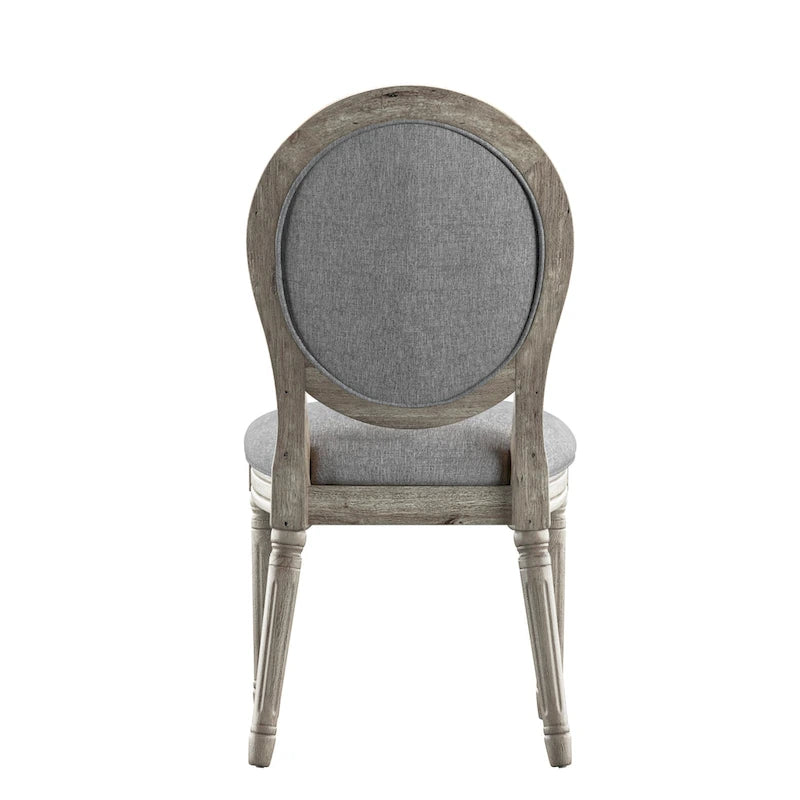 Chaises de salle à manger rondes en lin et bois Deana (lot de 2) par iNSPIRE Q Artisan