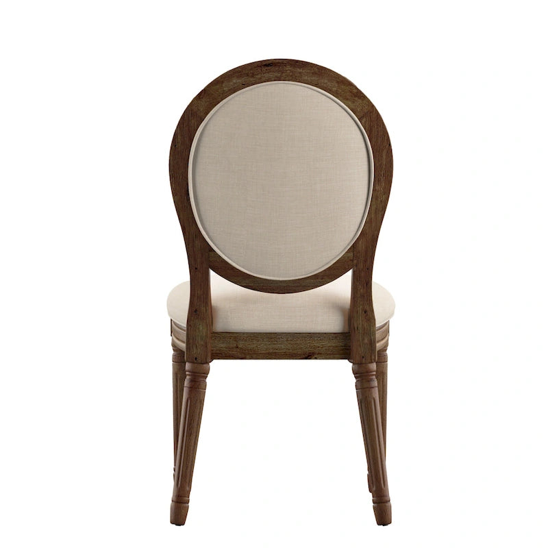 Chaises de salle à manger rondes en lin et bois Deana (lot de 2) par iNSPIRE Q Artisan