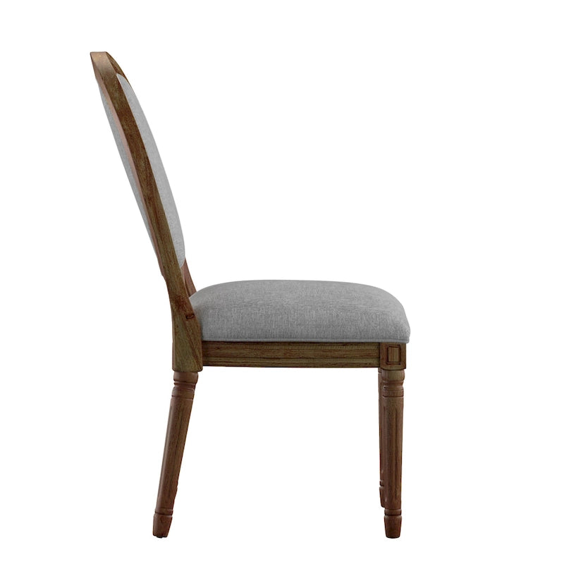 Chaises de salle à manger rondes en lin et bois Deana (lot de 2) par iNSPIRE Q Artisan