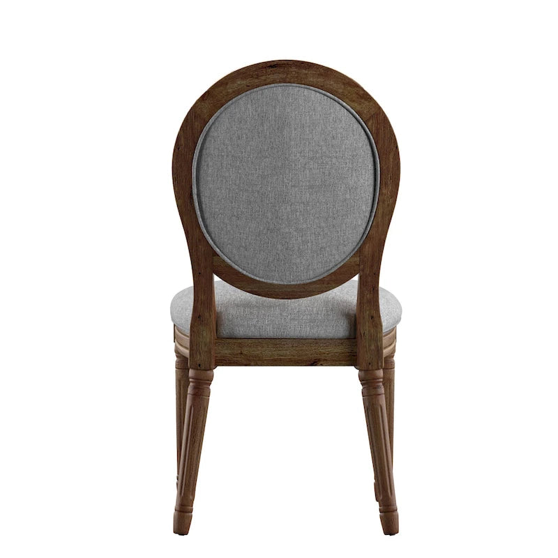 Chaises de salle à manger rondes en lin et bois Deana (lot de 2) par iNSPIRE Q Artisan