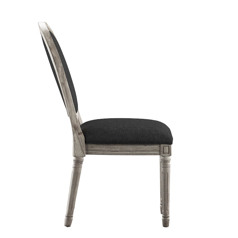 Chaises de salle à manger rondes en lin et bois Deana (lot de 2) par iNSPIRE Q Artisan