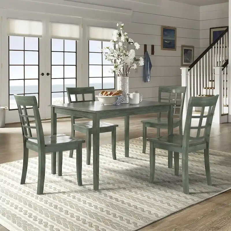 Ensemble de salle à manger rectangulaire 5 pièces Wilmington II 122 cm vert sauge antique par iNSPIRE Q Classic