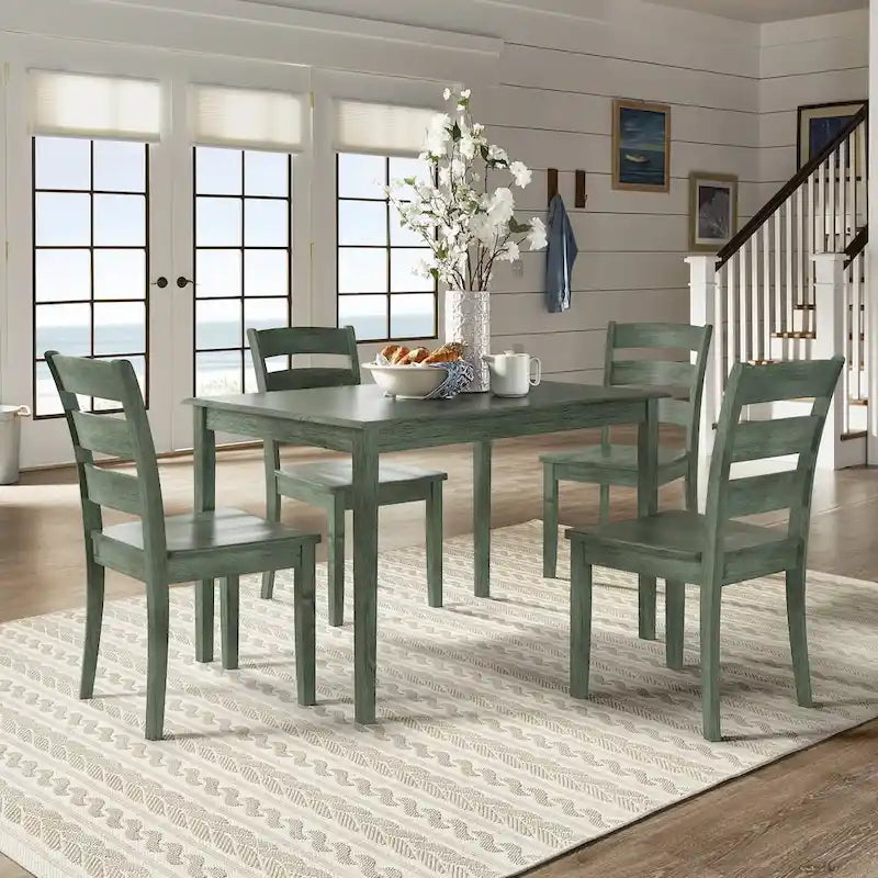 Ensemble de salle à manger rectangulaire 5 pièces Wilmington II 122 cm vert sauge antique par iNSPIRE Q Classic