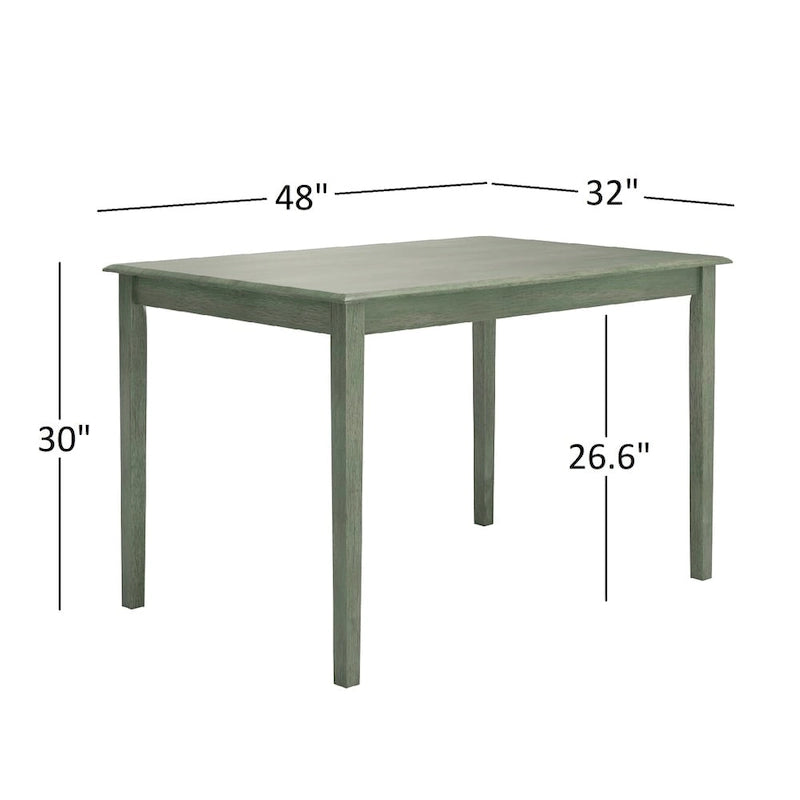 Ensemble de salle à manger rectangulaire 5 pièces Wilmington II 122 cm vert sauge antique par iNSPIRE Q Classic