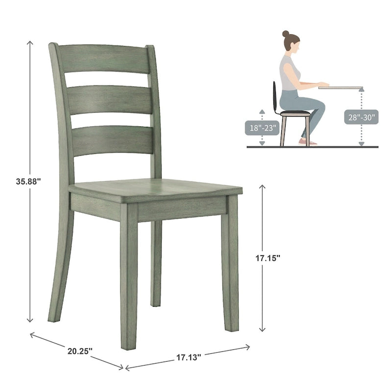 Ensemble de salle à manger rectangulaire 5 pièces Wilmington II 122 cm vert sauge antique par iNSPIRE Q Classic