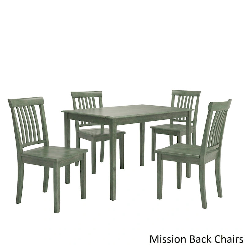 Ensemble de salle à manger rectangulaire 5 pièces Wilmington II 122 cm vert sauge antique par iNSPIRE Q Classic