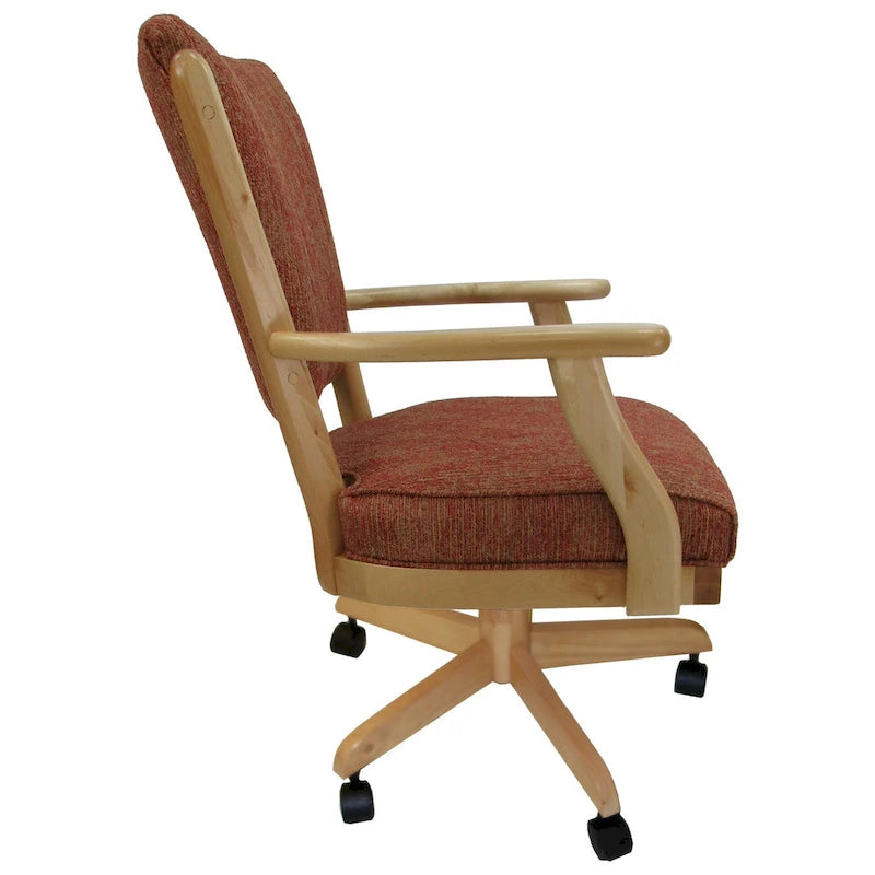 Chaise de salle à manger classique en bois massif avec roulettes - Hauteur 99 cm