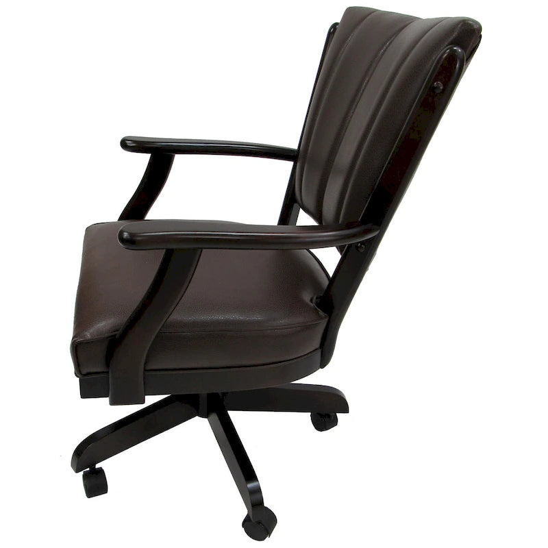 Chaise de salle à manger classique en bois massif avec roulettes - Hauteur 99 cm